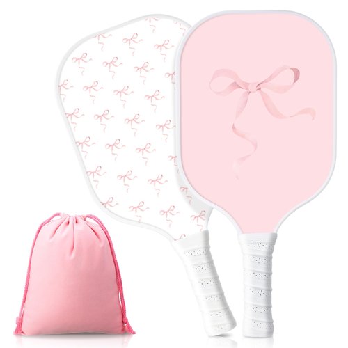 Vinsot 2 Pcs Paddles Set Fiberglass Rackets with 1 Carry Bags Lightweight Racquet with Ergonomic Grip for Players of All Levels Men Women