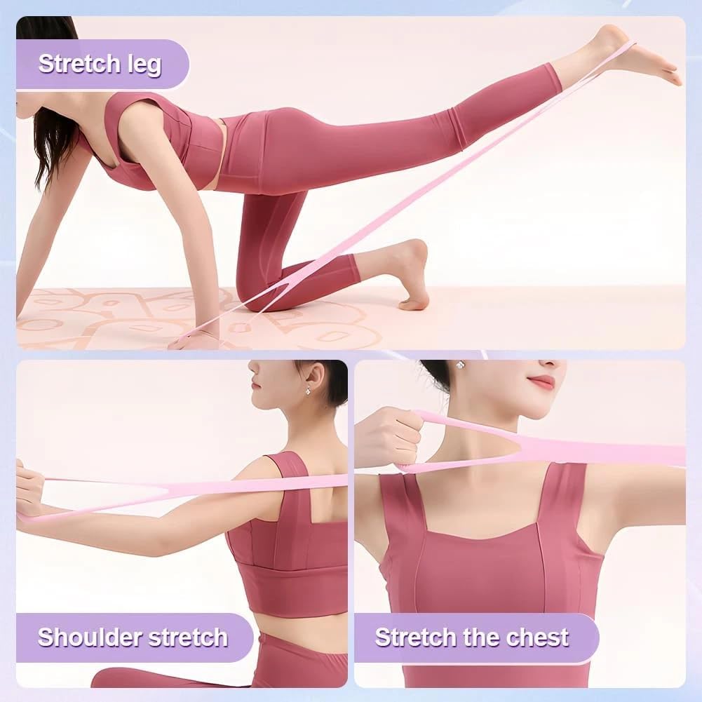 Skiennix 3-Piece Figure 8 Resistance Bands - Durable Exercise Bands with Handles for Women | Perfect for Arm, Back, and Shoulder Stretching