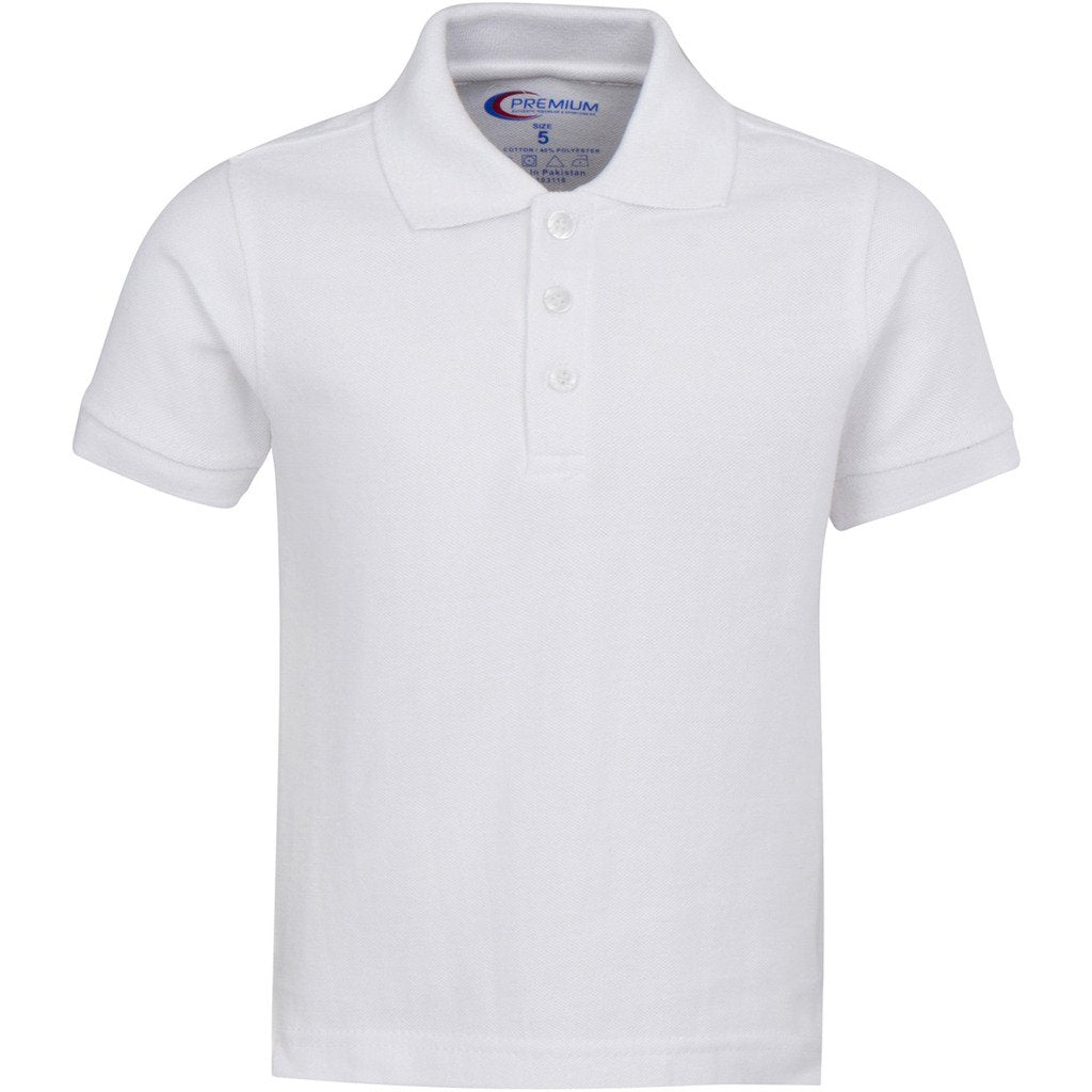 Premium Wear Men's Polo Shirts - Short Sleeves Stain Guard Polo Shirts - White Large