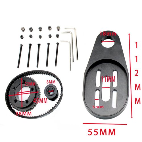 vanpro® DIY Electric Long Skateboard 7243PU70MM Wheel Drive Wheel Pulleys Kit Parts Double Kicktail Small Fish Brush Street (7243Pulley+5065 Motor Mount)