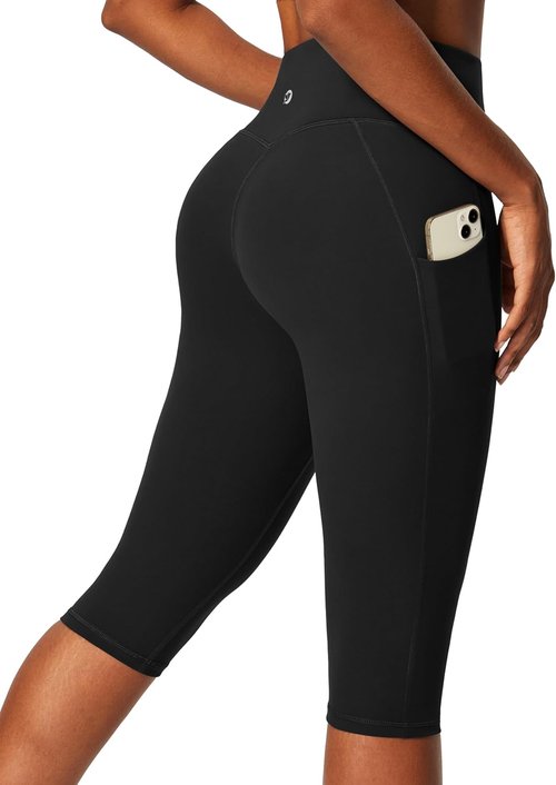 IUGA Capri Leggings - High Waisted Women's Compression Yoga Pants with Pockets | Knee Length