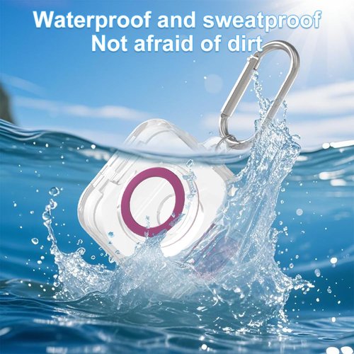 for Oura Ring Gen 4 Charger Protector Case,Clear Soft TPU Protective Case Cover with Keychain (Purple)