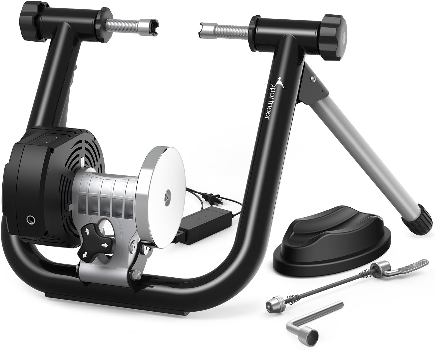 Sportneer Smart Bike Trainer Stand - Compatible with 26-29" & 700C Wheels | Bluetooth & ANT+ for Zwift & Rouvy AR