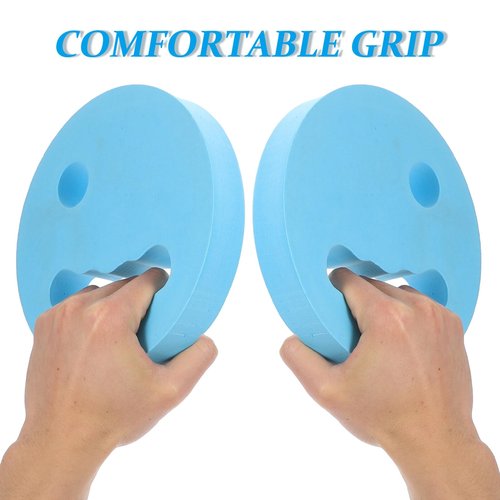 POPETPOP Water Exercise Discs: EVA Foam Swim Weights - Hand Held Swim Disc for Pool, 1 Pair, 18.00X18.00X2.80CM, Sky-blue