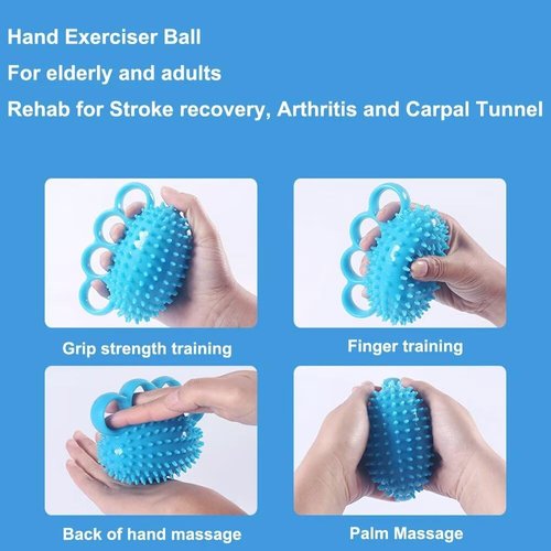 Finger Exerciser Training Ball Hand Grip Strengthener Trainer Squeeze Balls, Finger and Wrist Physical Therapy for Elderly Stroke Recovery, Anxiety Stress Relief, Arthritis, Carpal Tunnel, Massage