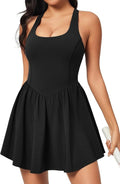 Ewedoos Tennis Dress for Women - Athletic Style with Built-In Shorts | Comfortable Square Neck Design