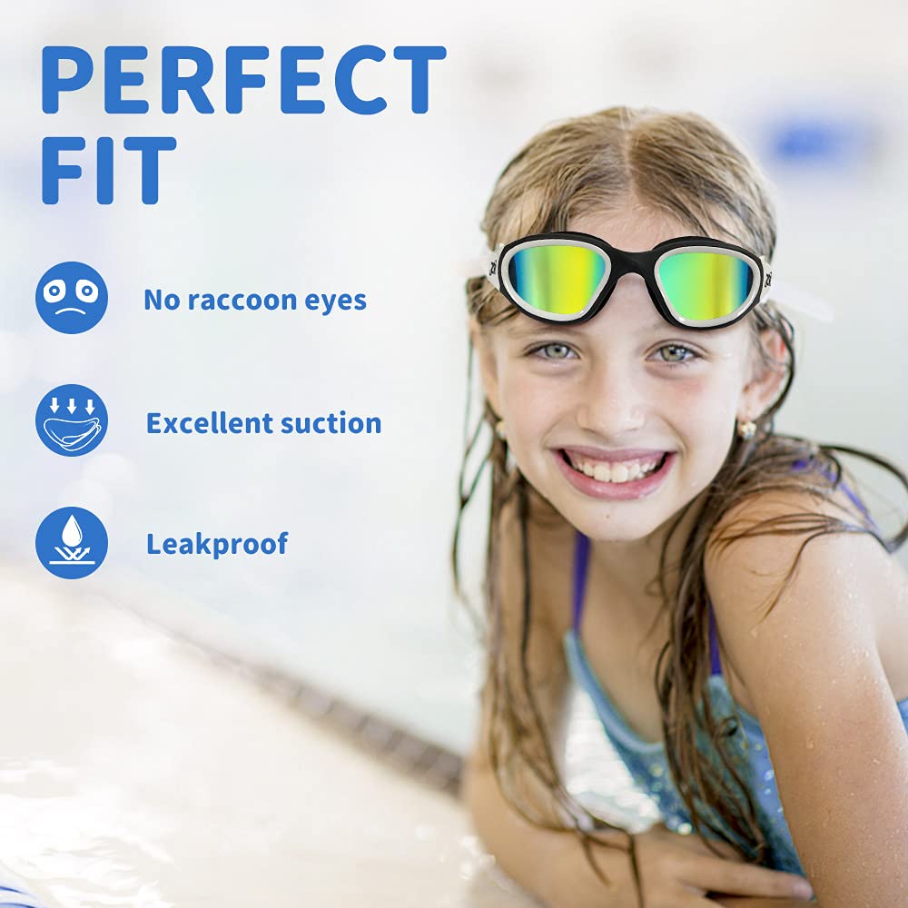 ZIONOR Kids Swim Goggles, G1 MINI UV Protection Anti-Fog Polarized Swimming Goggles for Age 6-14