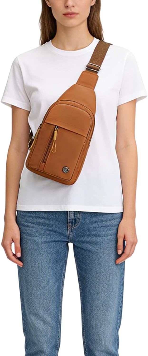 Skiennix Casual Sling Bag - Stylish Lightweight Crossbody Daypack for Travel | Brown