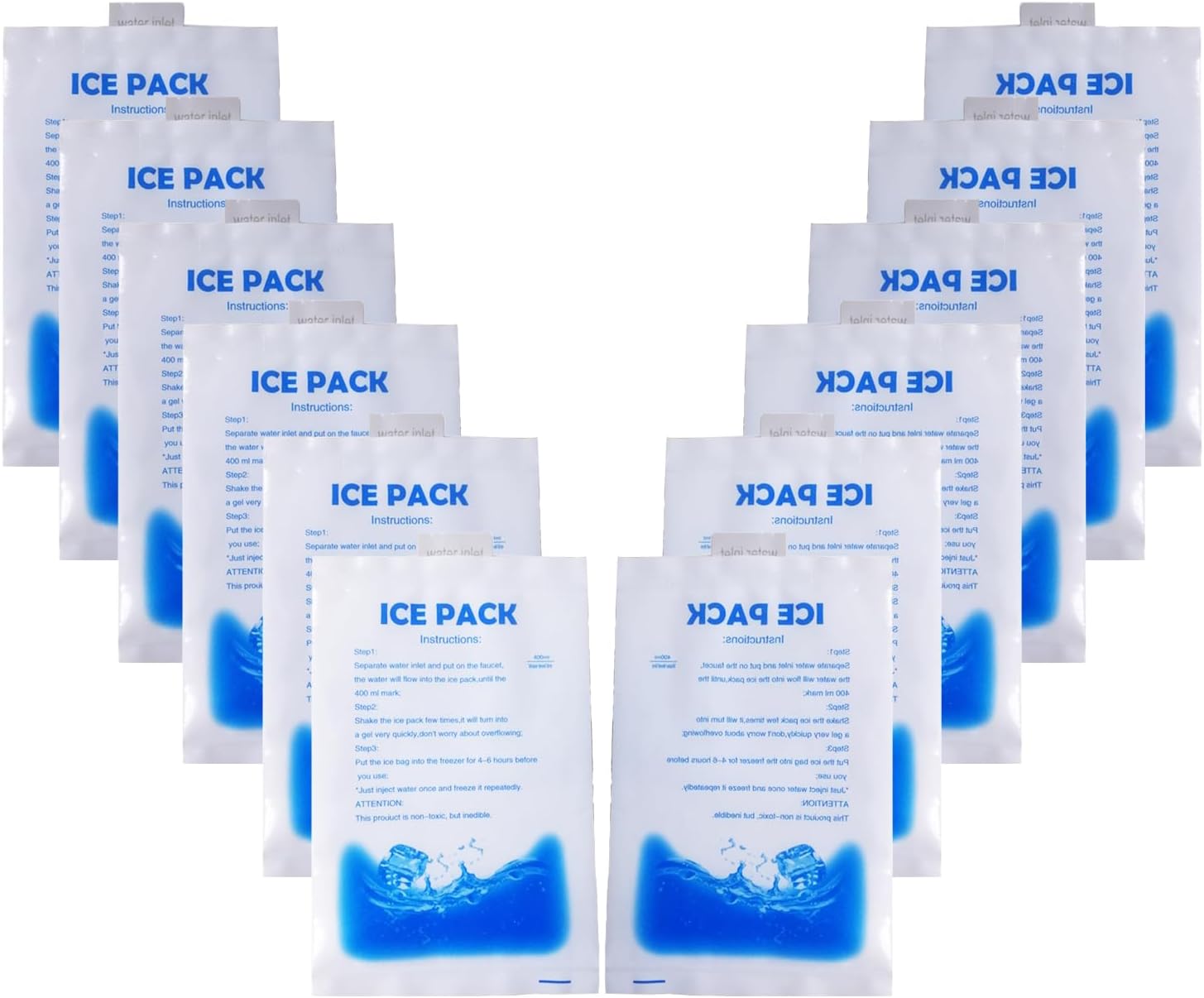 Skiennix Gel Ice Packs - 12 Reusable Cold Packs for Cooling Vests, Injuries & Food Preservation