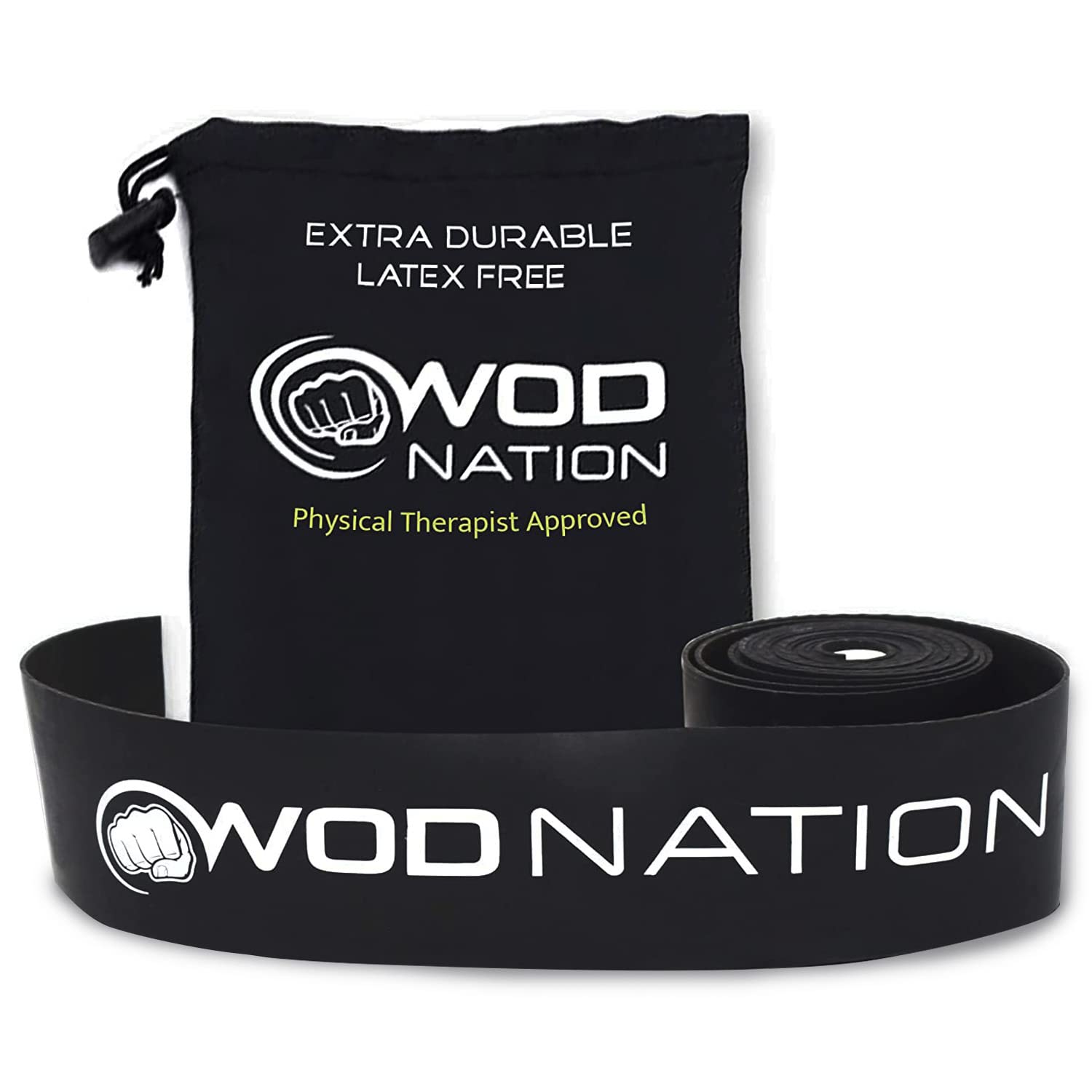 WOD Nation Floss Bands - 1 Pack Heavy, Black - Compression Band & Compression Floss for Recovery & Mobility - Muscle Wrap & Stretch Exercise Equipment