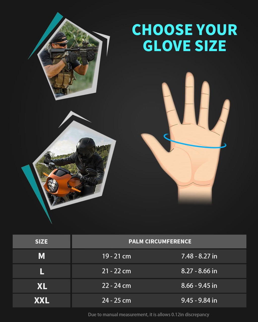 Skiennix Tactical Gloves - Hard Shell Knuckle Protection for Shooting, Motorcycle & Climbing - Black