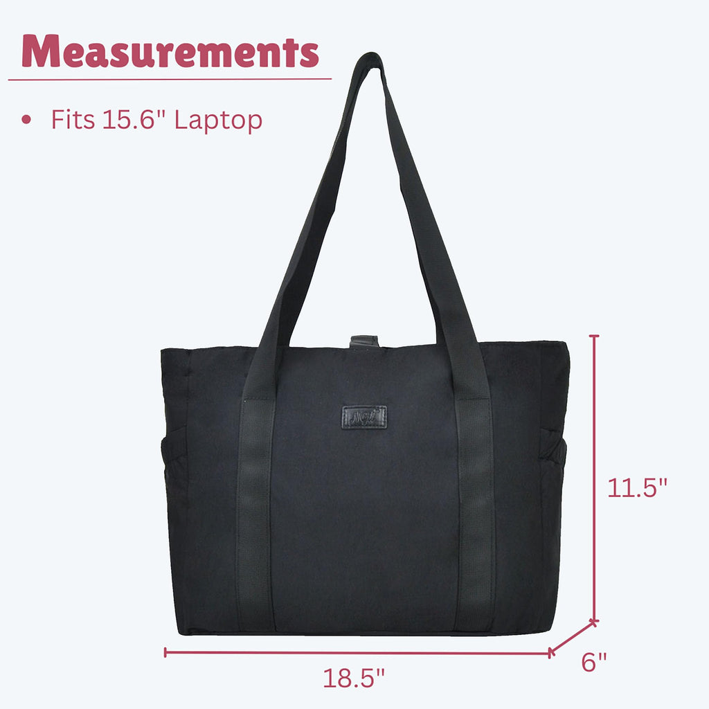 NGIL Yoga Tote Bag, Gym Tote Bag,Work Nurse Tote Bag for Women, Computer Tote for Laptop, Travel Tote Shoulder Bag for Women (Black)