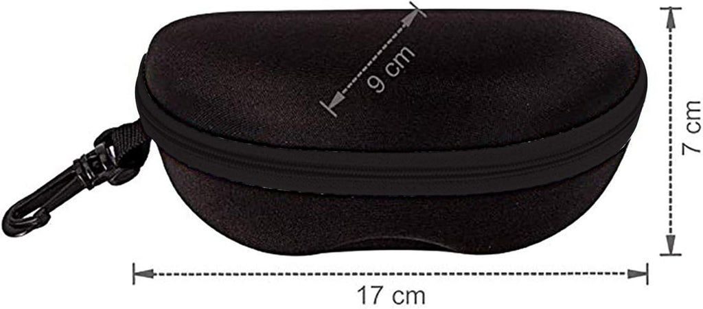 Skiennix Zipper Shell Sunglasses Case - Durable Plastic with Belt Loop & Carabiner Hook