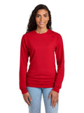 Jerzees Dri-Power Long Sleeve Cotton Blend T-Shirt - Moisture Wicking, Odor Protection, UPF 30+, True Red, Medium