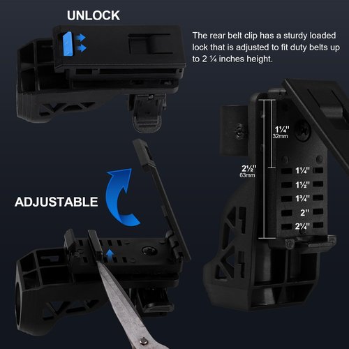 SABERTOOTH Police Tactical Flashlight-2200 High Lumen Duty Belt Flashlight for Law Enforcement Defense Flashlight with Holster Tactical Gear Safety Accessories(Black)