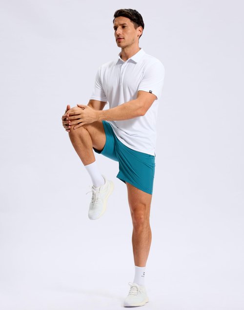 G Gradual Mens Golf Shirt White Short Sleeve Dry Fit Moisture Wicking Performance Athletic Jacquard Summer Collared Polo Shirts for Men Large