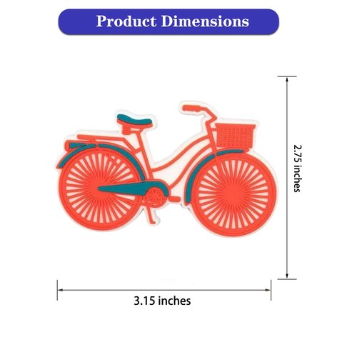 Kaddmedia Charms for Bogg Bag,MOMLIFE Bogg Bag Charms for Beach Tote Rubber Beach Bag Accessories,Insert Decorative Letter for Handbag Beach Tote Bag (Bicycle)