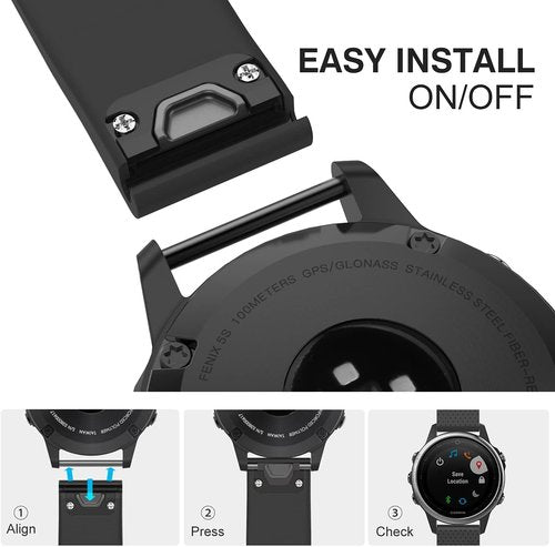 Compatible for Garmin Fenix 5S, Silicone Wristband Replacement Watch Band for Garmin Fenix 5S/Fenix 5S plus/Fenix 6S/Fenix 6S Pro/fenix 7S/Fenix 7S Pro/Instinct 2S/D2 delta S (Width: 20mm)