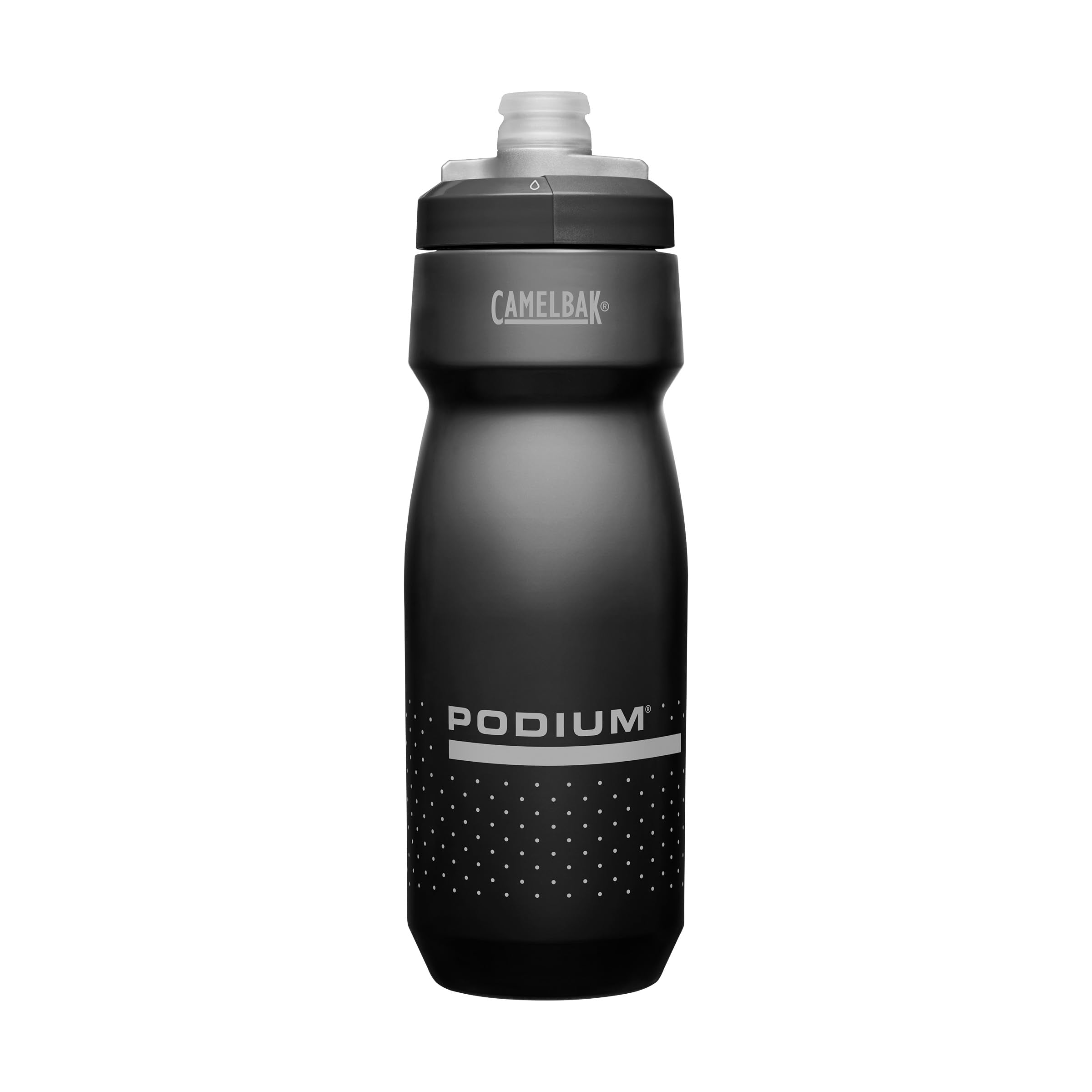 CamelBak Podium Bike Squeeze Water Bottle, High Flow Easy Squeeze Design for Cycling Performance, 24oz, Black
