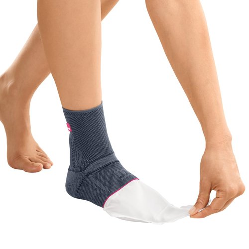 medi Achimed Knit Ankle Support for Men & Women - Achilles Brace, Compressive Foot Wrap, Post-Surgical, Moderate Support Ankle Stabilization, III, Silver