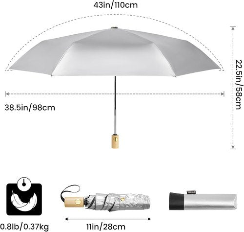 G4Free Travel Sun Umbrella - Compact 43 Inch UV Protection with UPF 50+ | Auto Open/Close Feature