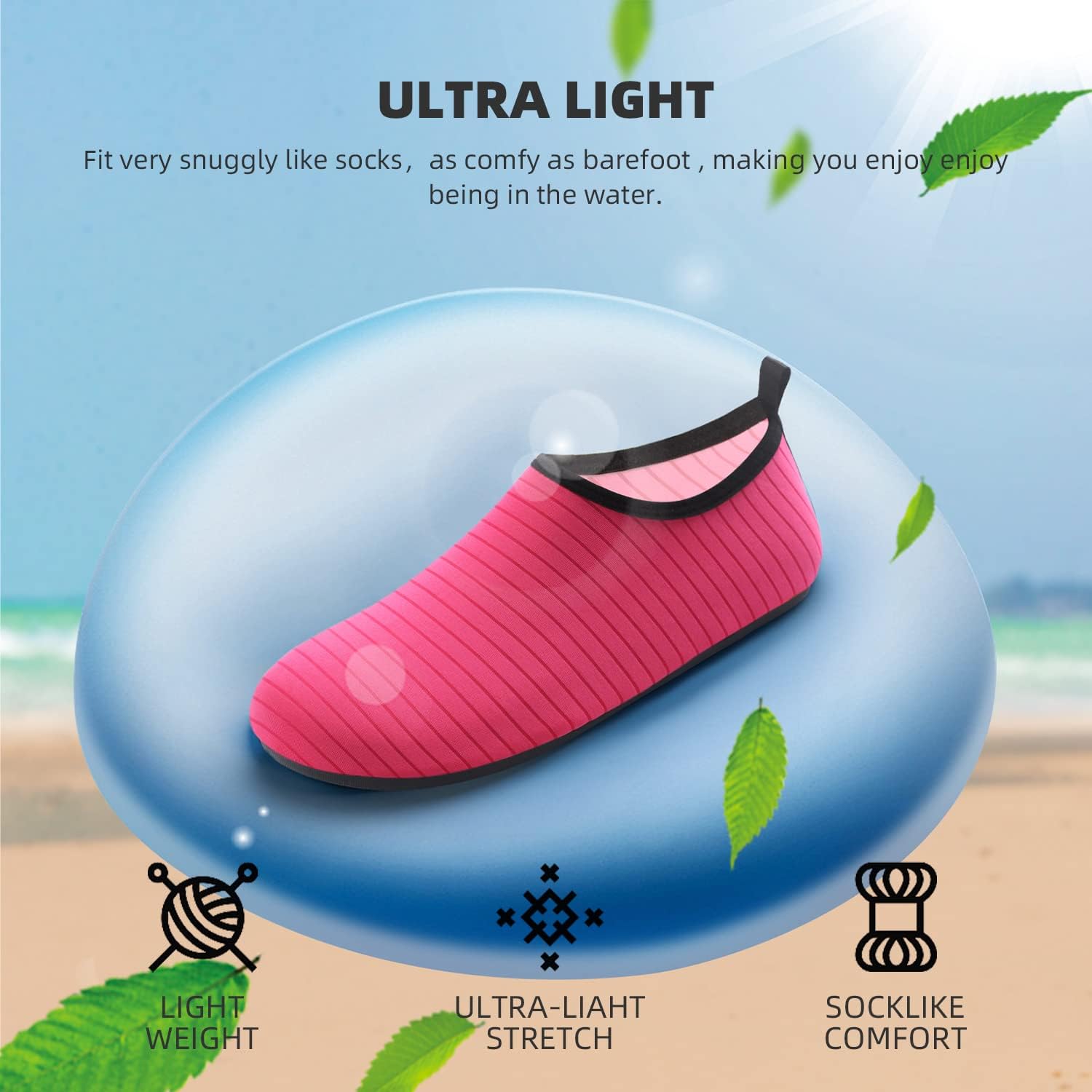 Skiennix Water Shoes - Quick-Dry Aqua Socks for Beach & Pool | Unisex Adult & Youth Sizes