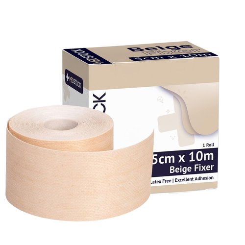 MEDSTOCK Non-Woven Fabric, Beige Fixer Roll, 2" x 11 yds, 1 Roll, Wound Care, Adhesive Dressing Tape, Medical Device Securer, Flexible and Soft, Stable and Dependable, Increases Patient Comfort