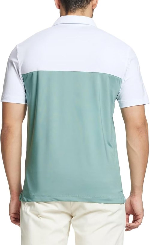 M MAELREG Golf Shirts for Men - Moisture-Wicking Performance Polo with Chest Print | Casual Short Sleeve