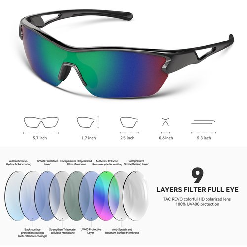 BEACOOL Polarized Sports Sunglasses for Men Women Youth Baseball Cycling Running Driving Fishing Golf Motorcycle TAC Glasses UV400