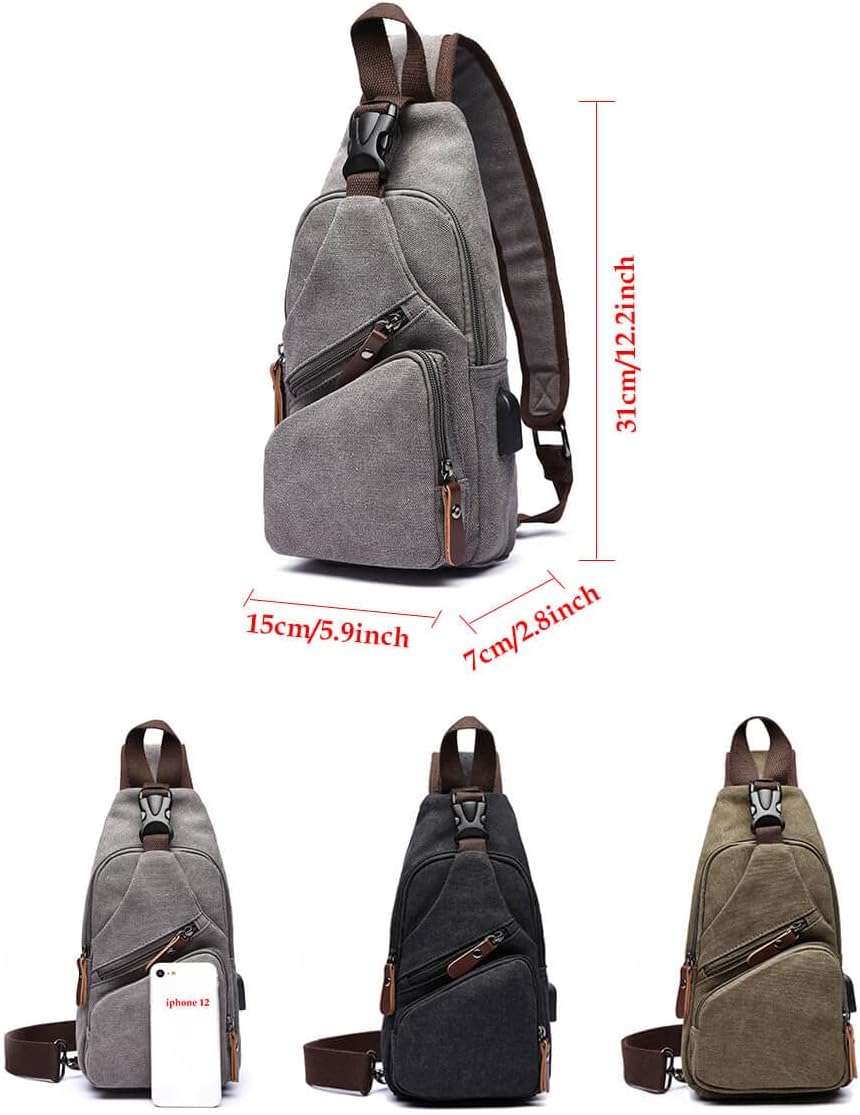 Skiennix Canvas Sling Bag - Versatile Crossbody Backpack for Outdoor Activities | Black