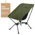 MOON LENCE Portable Camping Chair, Lightweight Folding Backpacking Hiking Chair, Plus Size Compact Yet, Support 330 lbs (Green)