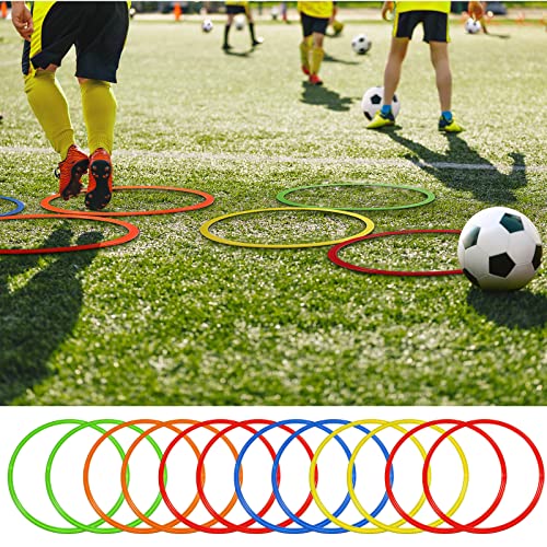 Libima 24 Pcs 15.8 Inch Exercise Hoop Obstacle Course Ring Set - Large Plastic Fitness Rings