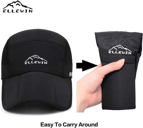 ELLEWIN Unisex Baseball Cap - Foldable Sports Hat with UPF 50+ Sun Protection | 2 Pack