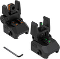 Fiber Optic Sights - Flip-Up Front & Rear Sights with Green/Red Dots | Tool-Free Adjustment