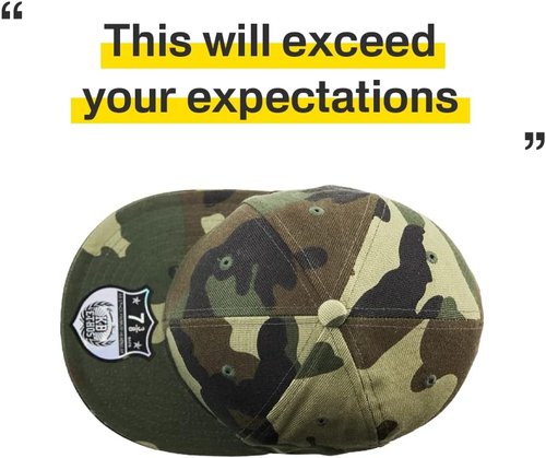KBETHOS® 6 Panel Flat Brim Fitted Cap - Original True-Fit Design for Ultimate Comfort