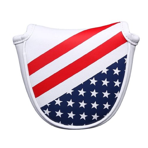 US Flag Golf Mallet Putter Cover Headcover Magnetic fits for Scotty Cameron X5, Callaway Odyssey Stroke Lab, 2 Ball, Odyssey Sabertooth Series Putters - PU Leather Golf Putter Cover Mallet