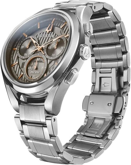 Bulova Curv Stainless Steel Watch - Grey Dial | 44mm | Model 96A298