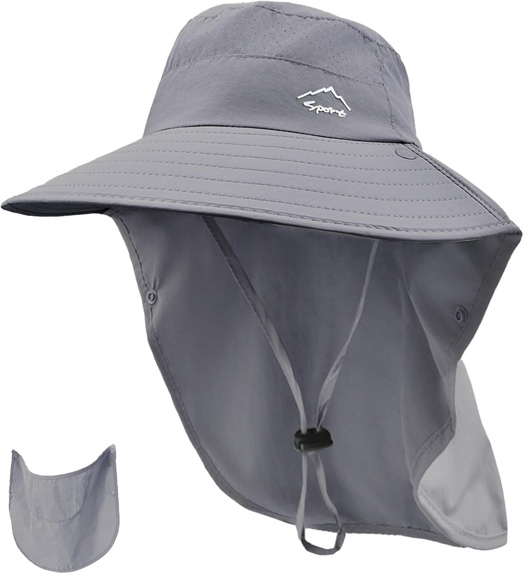 Rosoz Sun Hat - UPF 50+ Wide Brim Fishing Hat with Detachable Face Cover for Outdoor Protection