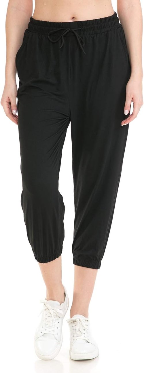 Leggings Depot Women's Jogger Sweatpants - Comfortable Track Cuff Design with Pockets for Yoga & Workouts