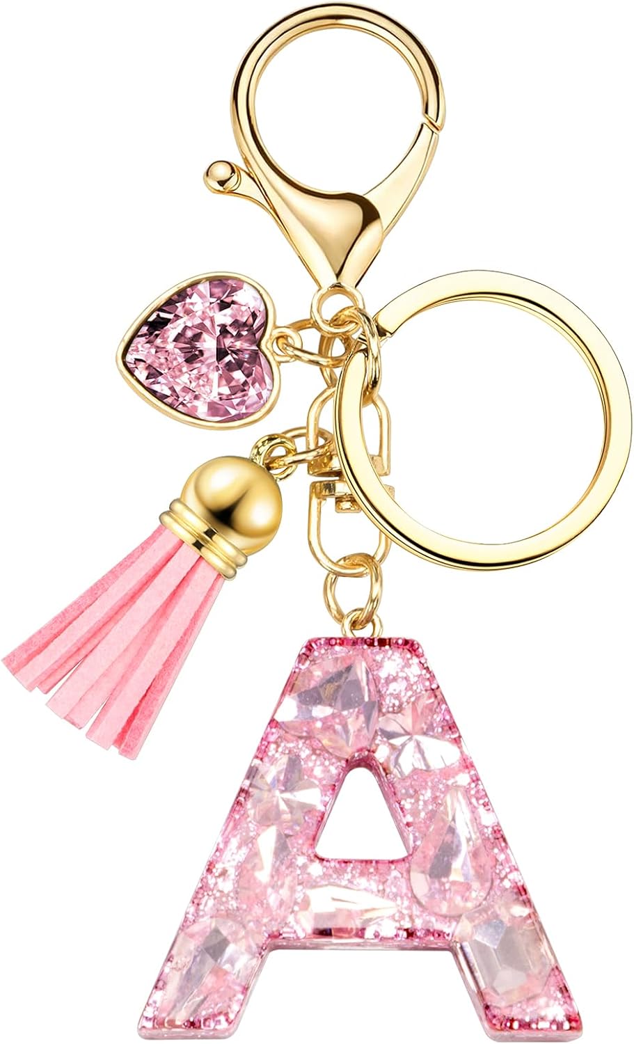 Skiennix Initial Keychain - Stylish Letter Bag Charm with Artificial Diamonds | Cute Handbag Accessory