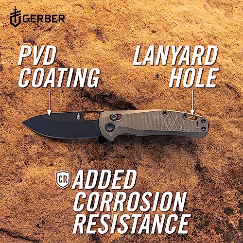 Gerber Scout EDC Folding Pocket Knife 3.2" Plain Edge, Micarta Handle, 7.64" Open