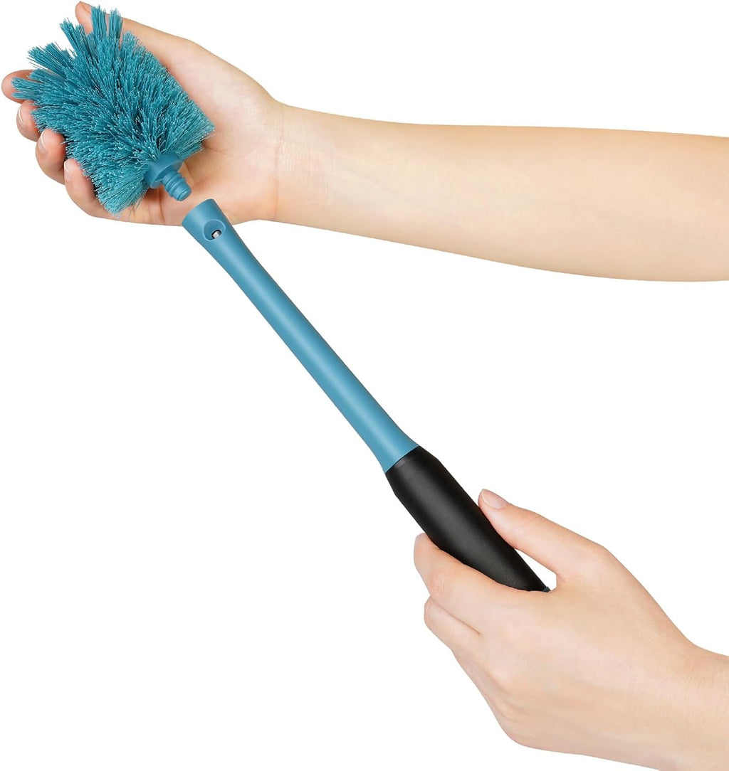 Skiennix 2-in-1 Bottle Cleaning Brush - Long Handle with Replaceable Head for Sports & Baby Bottles | Smokey Blue