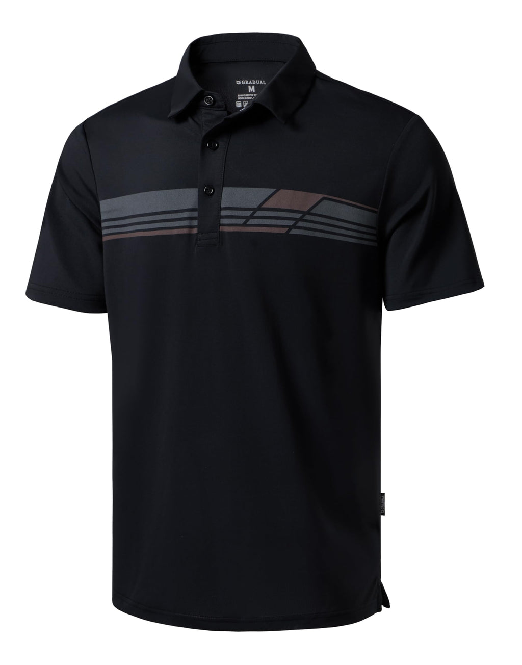 Men's Golf Shirts Dry Fit Moisture Wicking Performance Short Sleeve Collared Polo Shirts for Casual Athletic Business (Black Parallelogram, 4XL)