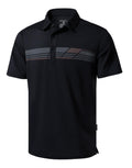 Men's Golf Shirts Dry Fit Moisture Wicking Performance Short Sleeve Collared Polo Shirts for Casual Athletic Business (Black Parallelogram, 4XL)