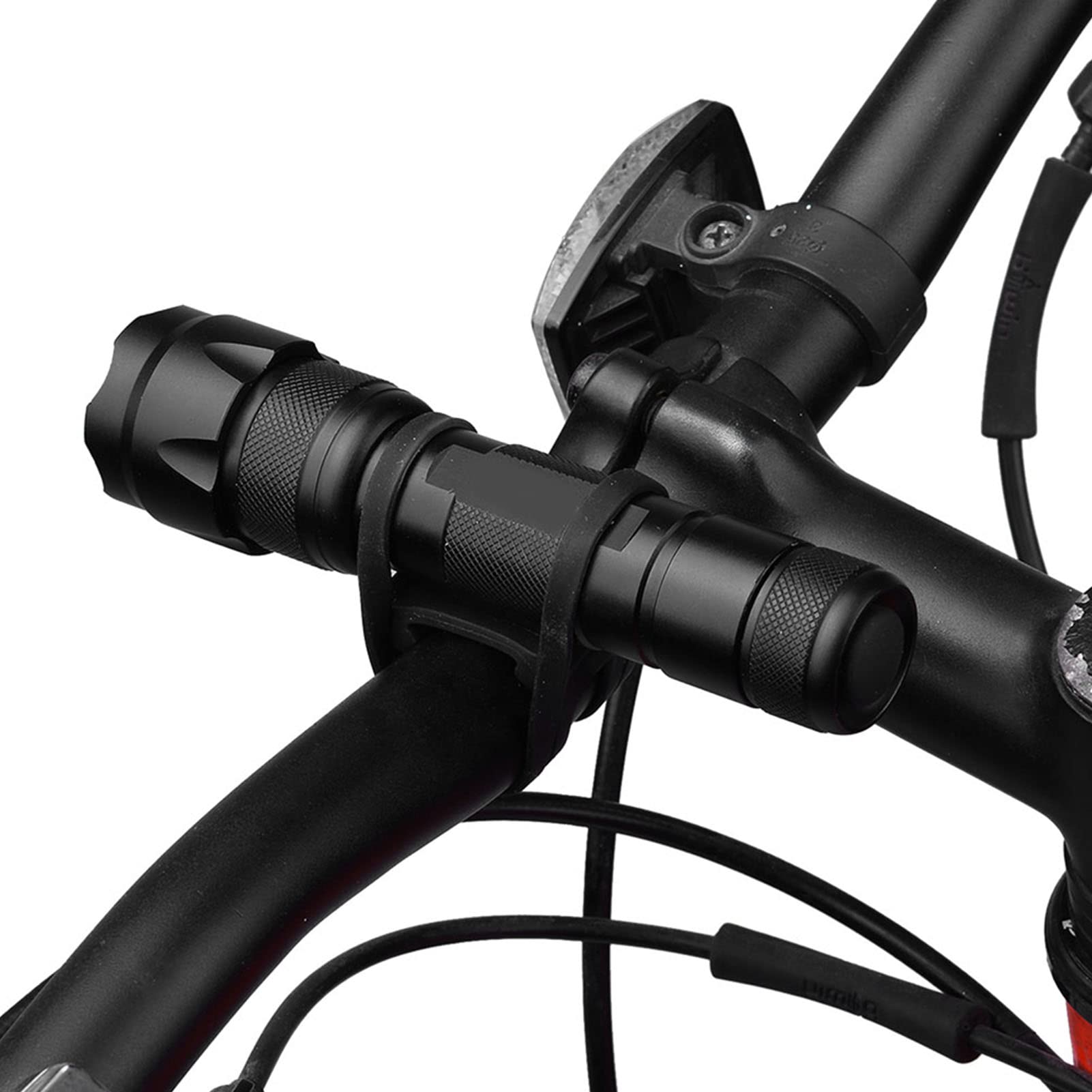 Socobeta 5PCS Universal Cycling Light Clip Mount Holder Cycling Bike Silicone Elastic Rubber Strap Bandage Tie Flashlight Holder