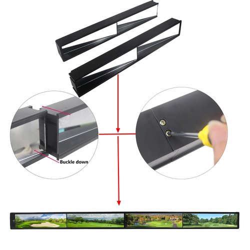 WLOOD Golf Cart Mirror,Universal 4 Panel Mirror fits Golf Carts EZGO, Club CAR ，Yamaha（Rear View Mirror ）