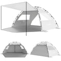Elegear CumbreX™ Beach Tent Sun Shelter with Canopy, 4-5 Person Pop Up Beach Tent, Easy Setup UPF 50+ UV Protection Portable Lightweight Double Silver Coating Cabana Sun Shade Shelter - Silver