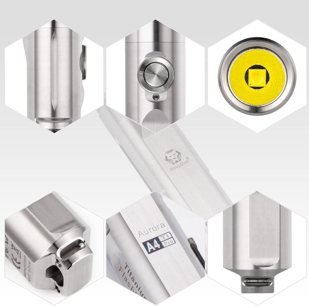 RovyVon A4 Pro Keychain Flashlight - 650 Lumens USB-C Rechargeable EDC Light for Outdoor Adventures