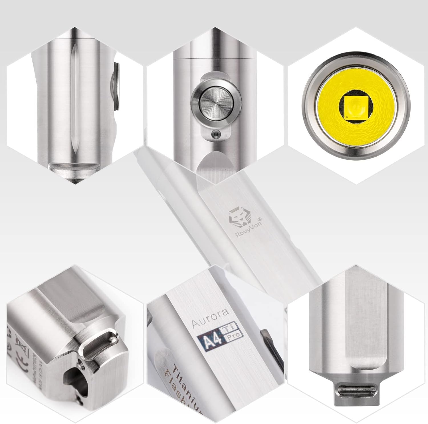 RovyVon A4 Pro Keychain Flashlight - 650 Lumens USB-C Rechargeable EDC Light for Outdoor Adventures