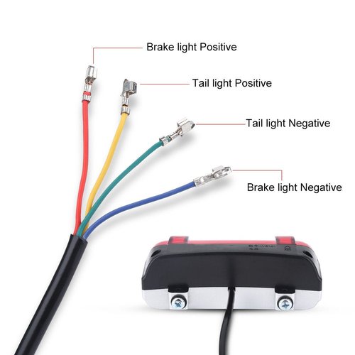 Keenso 36V Brake Light Brake LED Light Rear Tail Warning Safety Tail Light Cycling Accessories for Electric Scooters